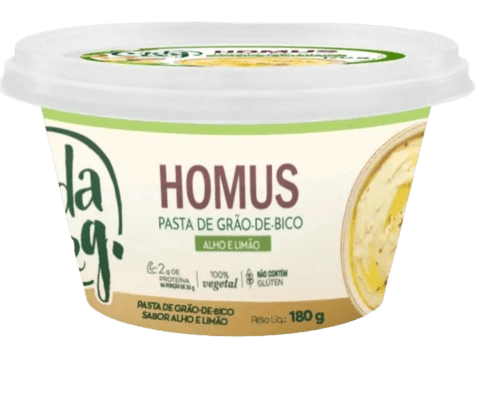 Homus Pasta De Grão De Bico Sabor Alho e Limão Vida Veg 180g refrig.