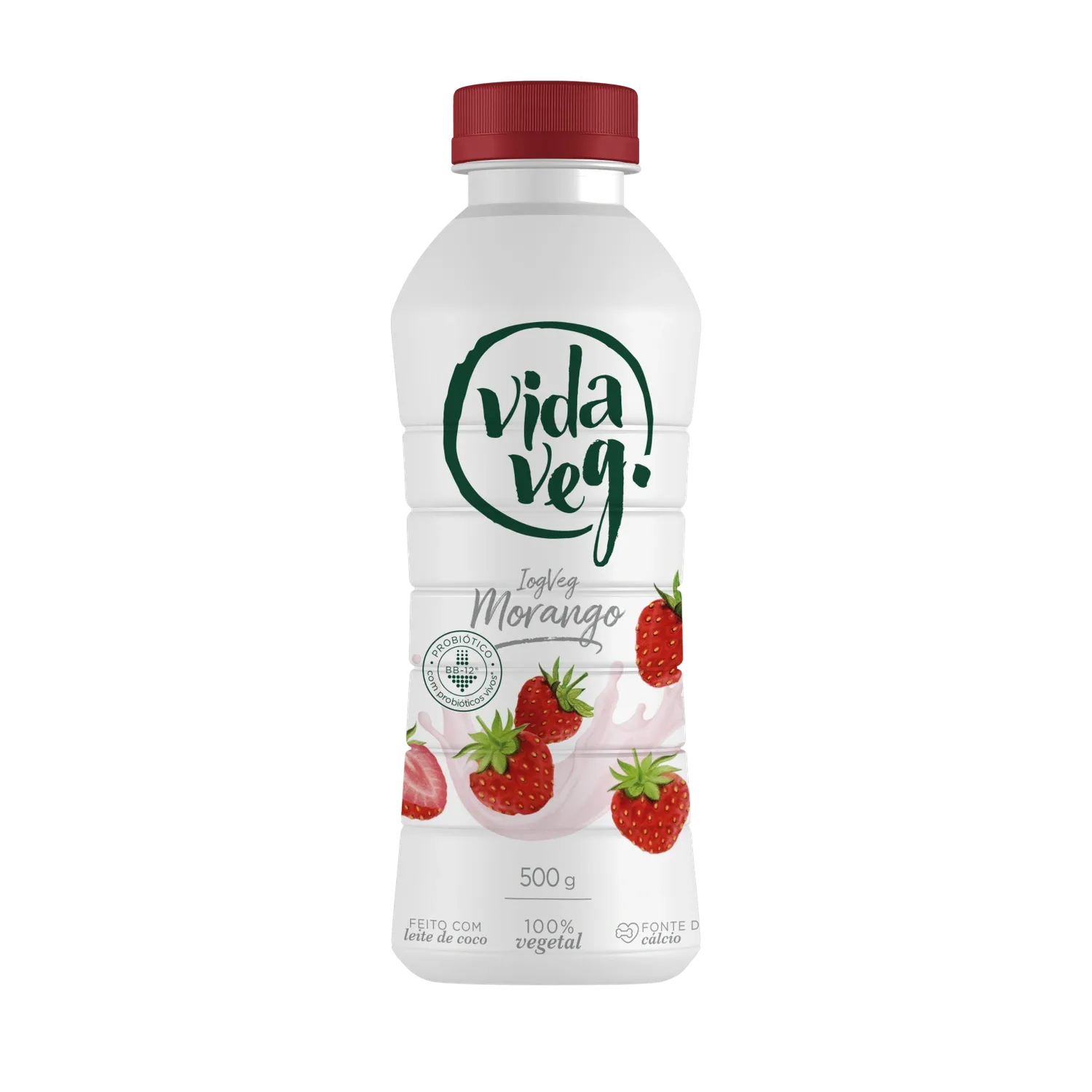 Iogurte Vegano De Coco Com Morango Vida Veg 500g refrig.