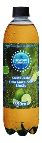 Kombucha Mate com Limão Bewow 350ml refrig.