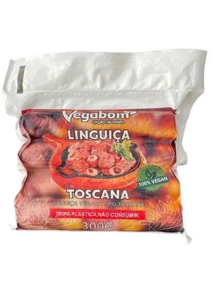 Linguiça Toscana Vegana Vegabom 300g refrig.