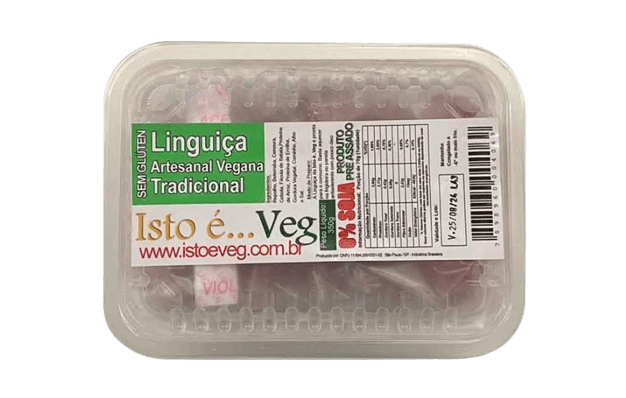 Linguiça Vegetal Artesanal Tradicional Isto é Veg 350g refrig.