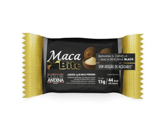 Maca Bite Banana e Canela Black Color Andina 15g