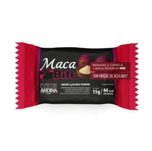 Maca Bite Banana e Canela Red Color Andina 15g