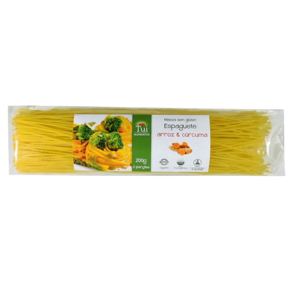 Macarrão Espaguete Arroz e Cúrcuma Tui 200g