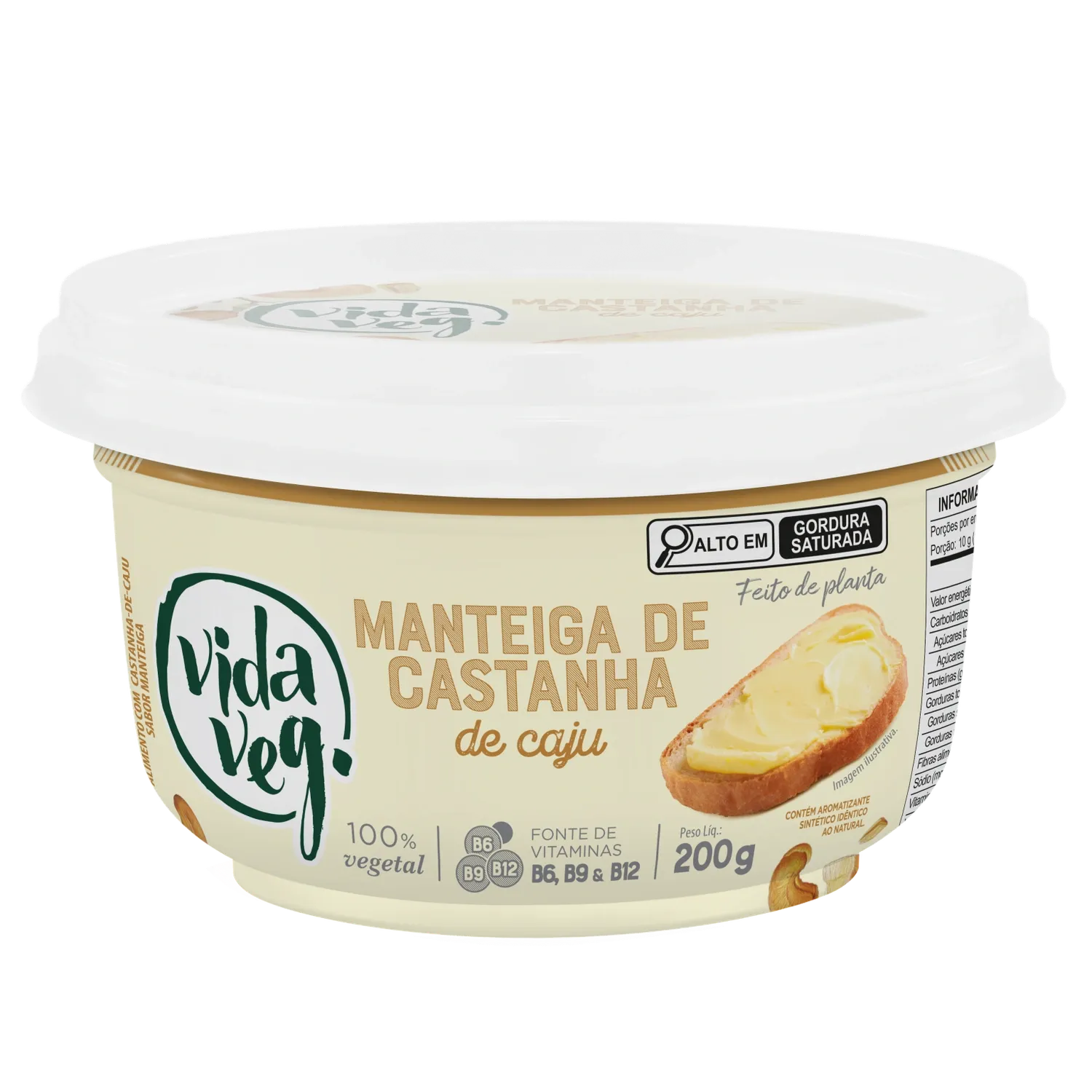 Manteiga Vegetal De Castanha De Caju Vida Veg 200g refrig.