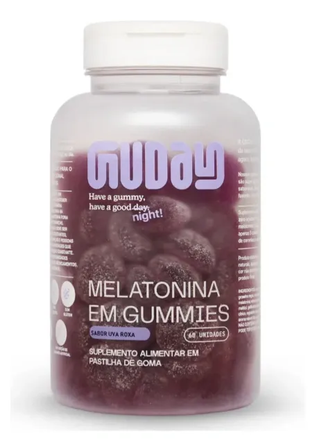 Melatonina Em Gummies Sabor Uva Roxa Guday 60 Gomas