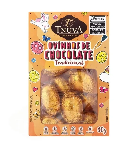 Mini Ovinhos de Páscoa Vegano Chocolate Tradicional Tnuva 80g