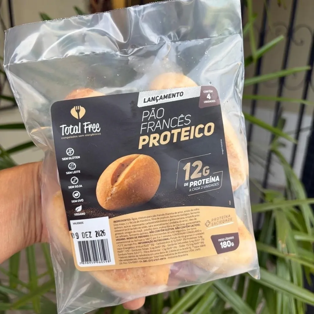 Mini Pão Francês Proteico Sem Glúten Total Free 180g refrig.
