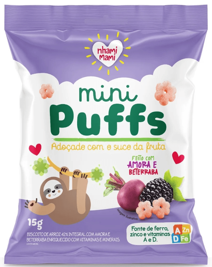 Mini Puffs Amora e Beterraba Nhami Mami 15g