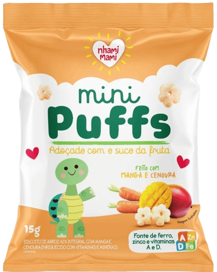 Mini Puffs Manga e Cenoura Nhami Mami 15g
