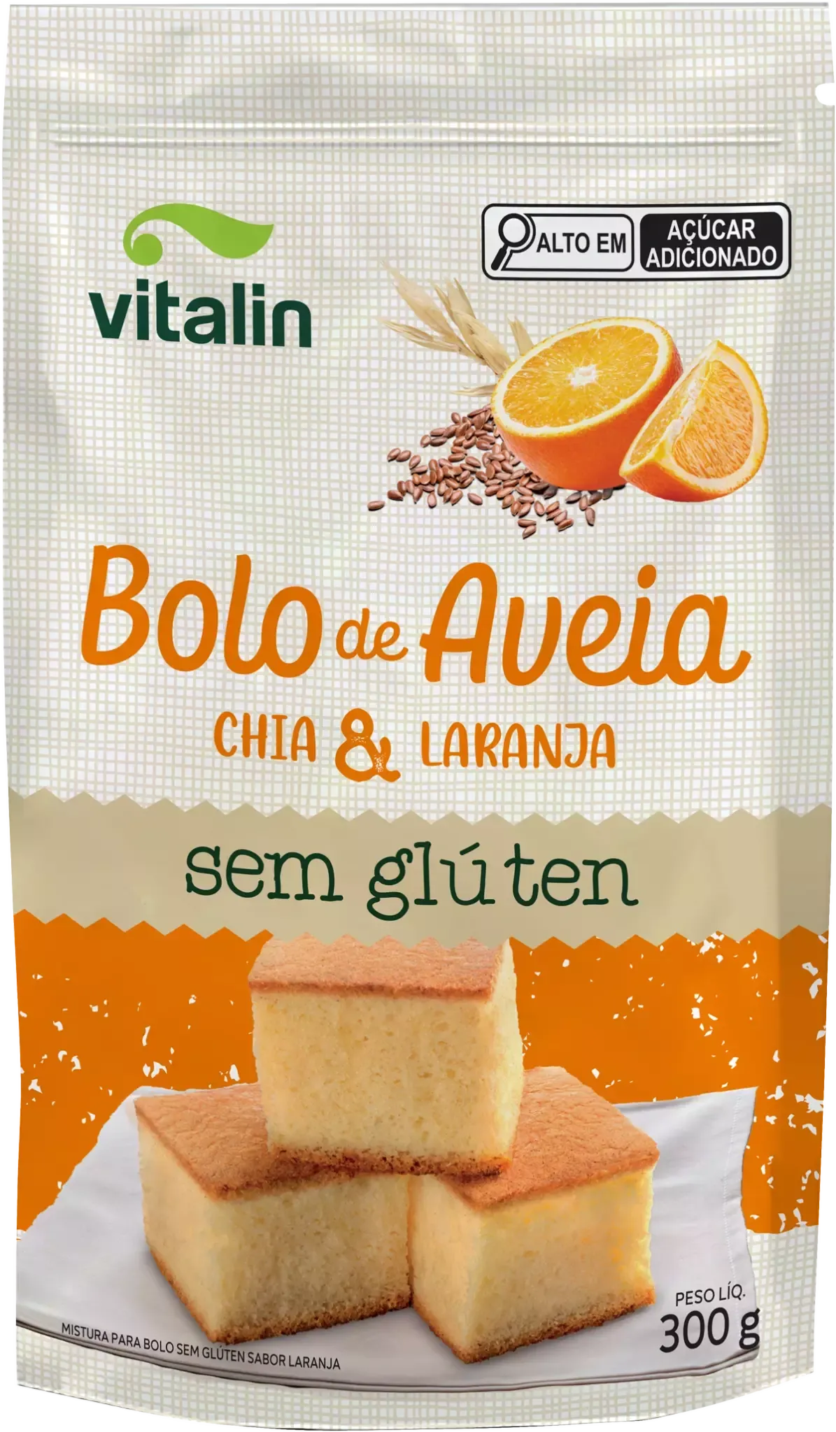 Mistura Para Bolo Aveia e Laranja Vitalin 300g