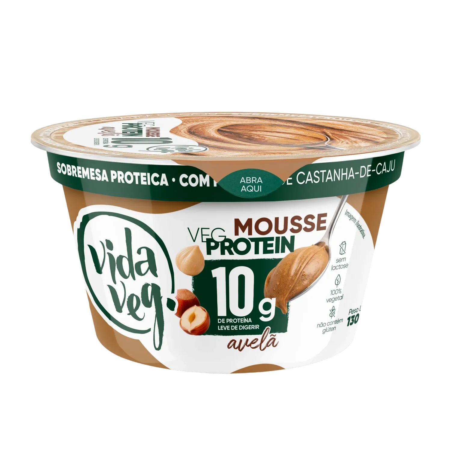 Mousse Vegprotein Avelã Vida Veg 130g refrig.