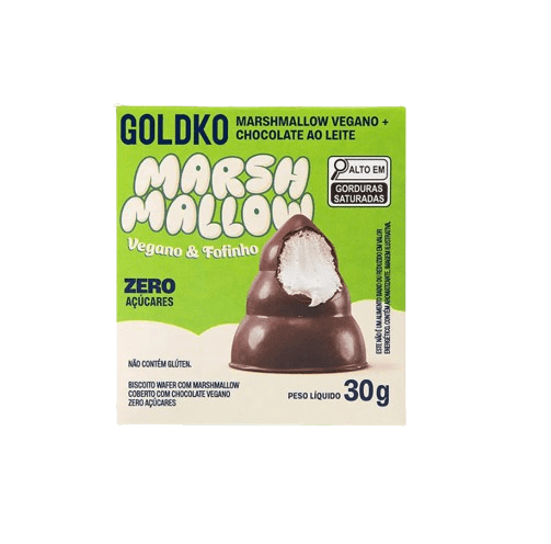 Musa Marshmallow Coberto com Chocolate ao Leite Vegano Goldko 30g
