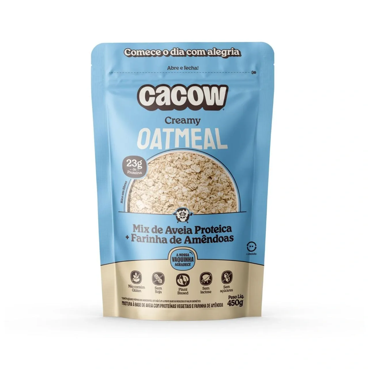 Oatmeal Mistura Proteica De Aveia e Amêndoas Cacow 450g