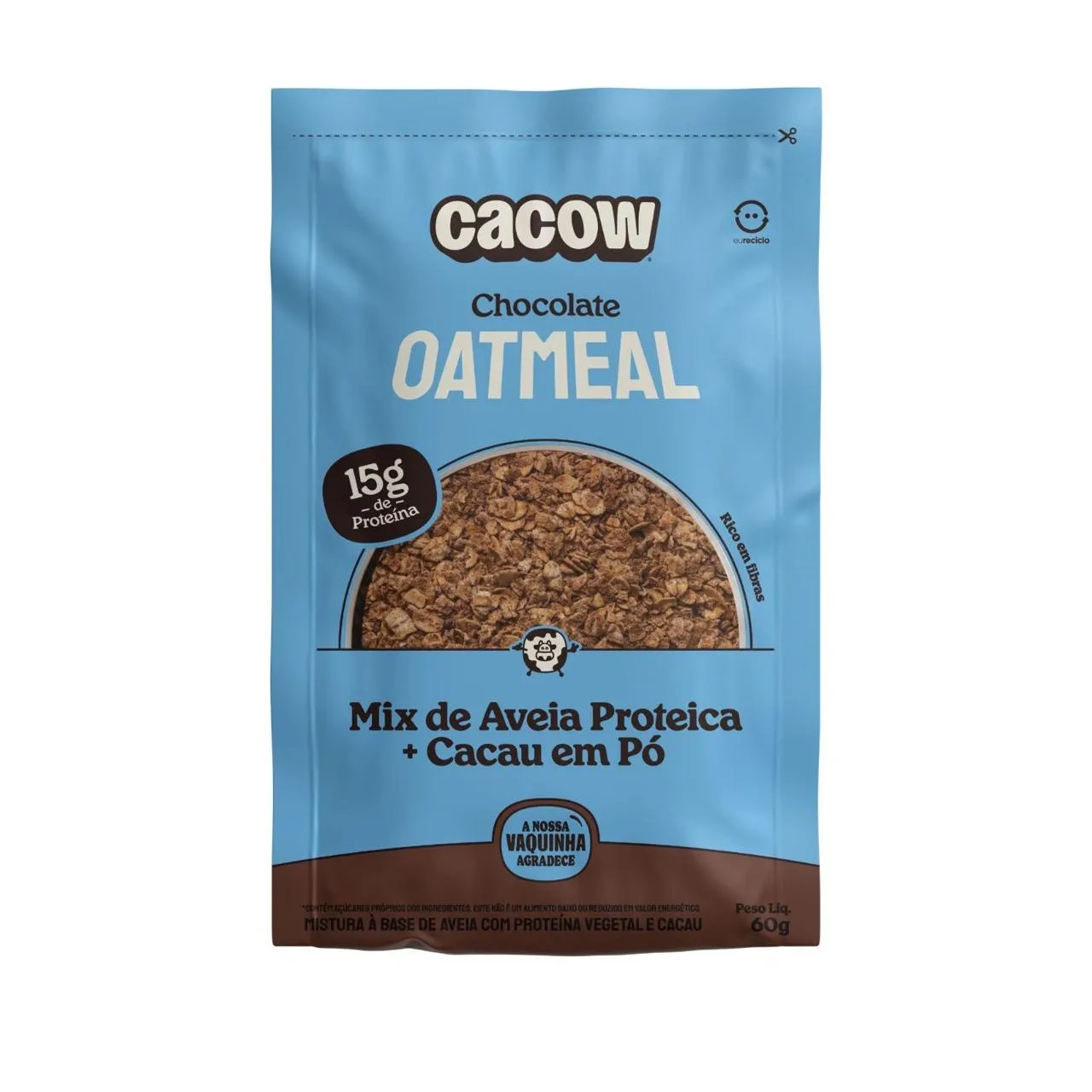 Oatmeal Mistura Proteica De Aveia e Cacau em Pó Cacow 60g