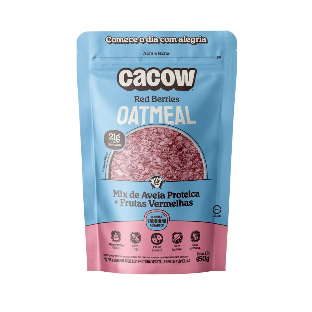 Oatmeal Mistura Proteica De Aveia e Frutas Vermelhas Cacow 450g