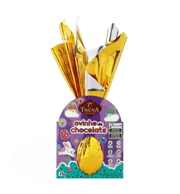 Ovinho de Páscoa Vegano Chocolate 56% Cacau Tnuva 35g refrig.
