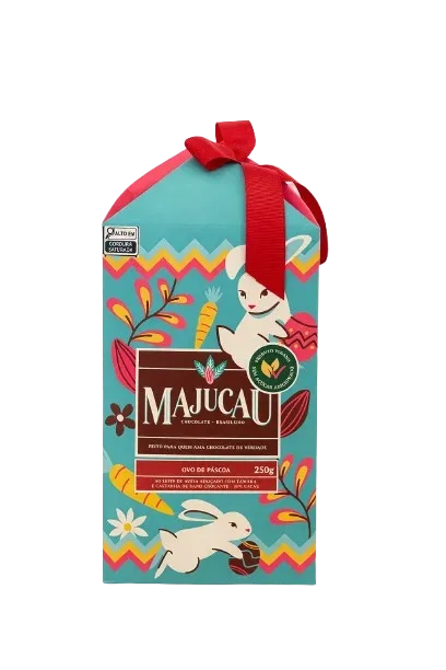 Ovo de Páscoa Vegano Chocolate 50% ao Leite de Aveia com Baru