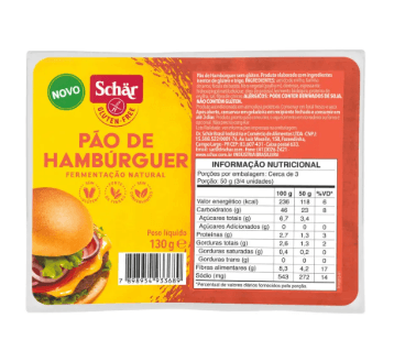 Pao de Hamburguer Sem Gluten Schar 130g