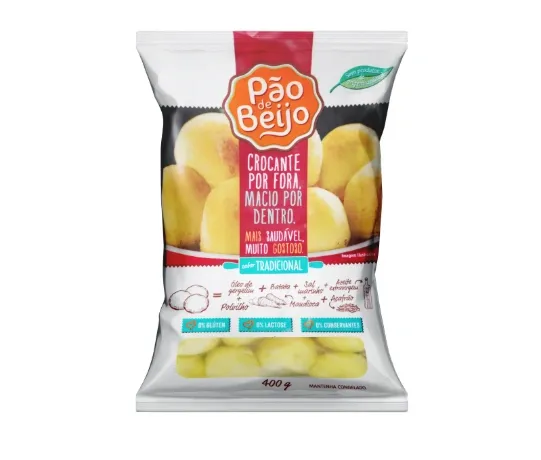 Pão de Queijo Vegano Sabor Tradicional Pão de Beijo 400g refrig.