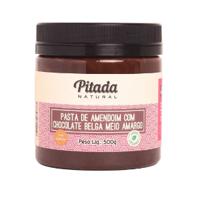 Pasta de Amendoim com Chocolate Belga Meio Amargo Pitada Natural 470g