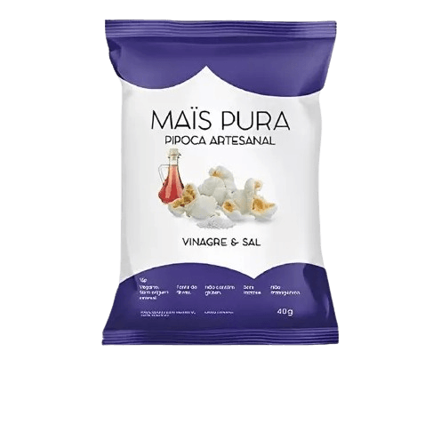 Pipoca Artesanal Vinagre e Sal Mais Pura 40g