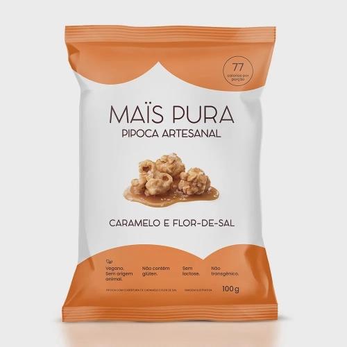 Pipoca Caramelo E Flor De Sal Mais Pura 100g