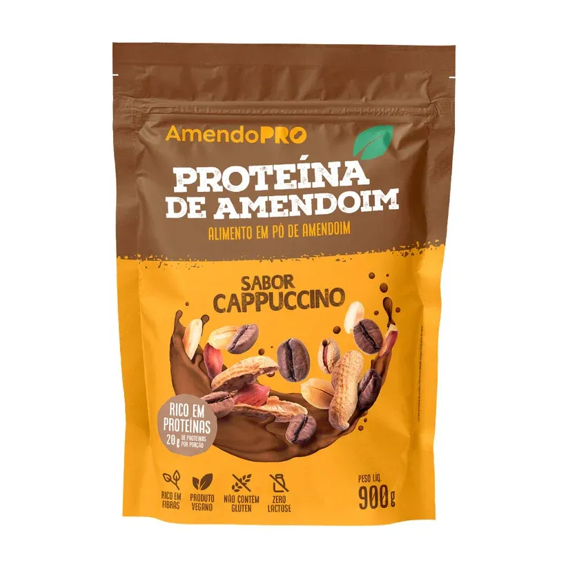 Proteína de Amendoim Sabor Cappuccino Amendopro 900g