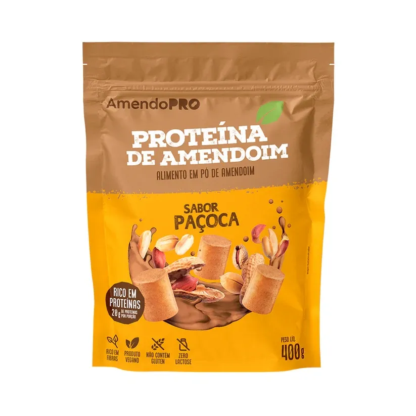 Proteina de Amendoim Sabor Paçoca Amendopro 400g