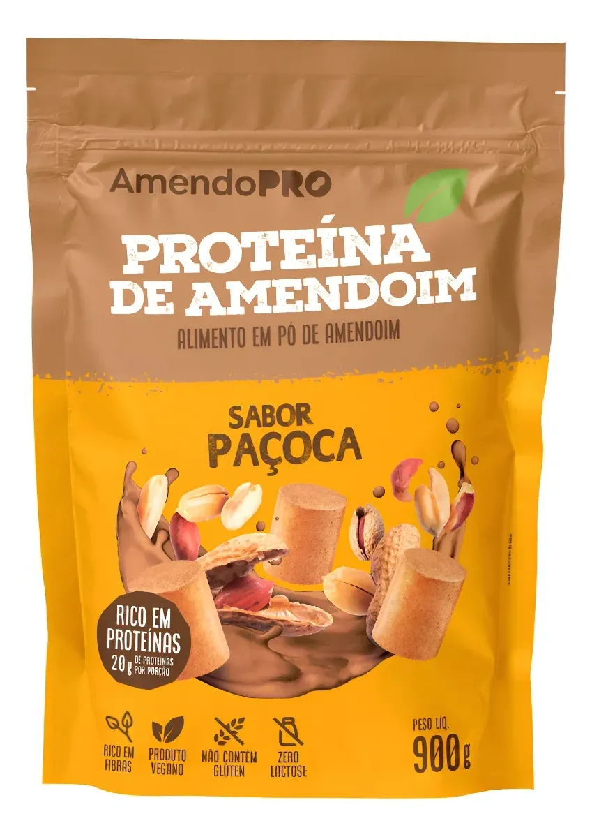 Proteina de Amendoim Sabor Paçoca Amendopro 900g