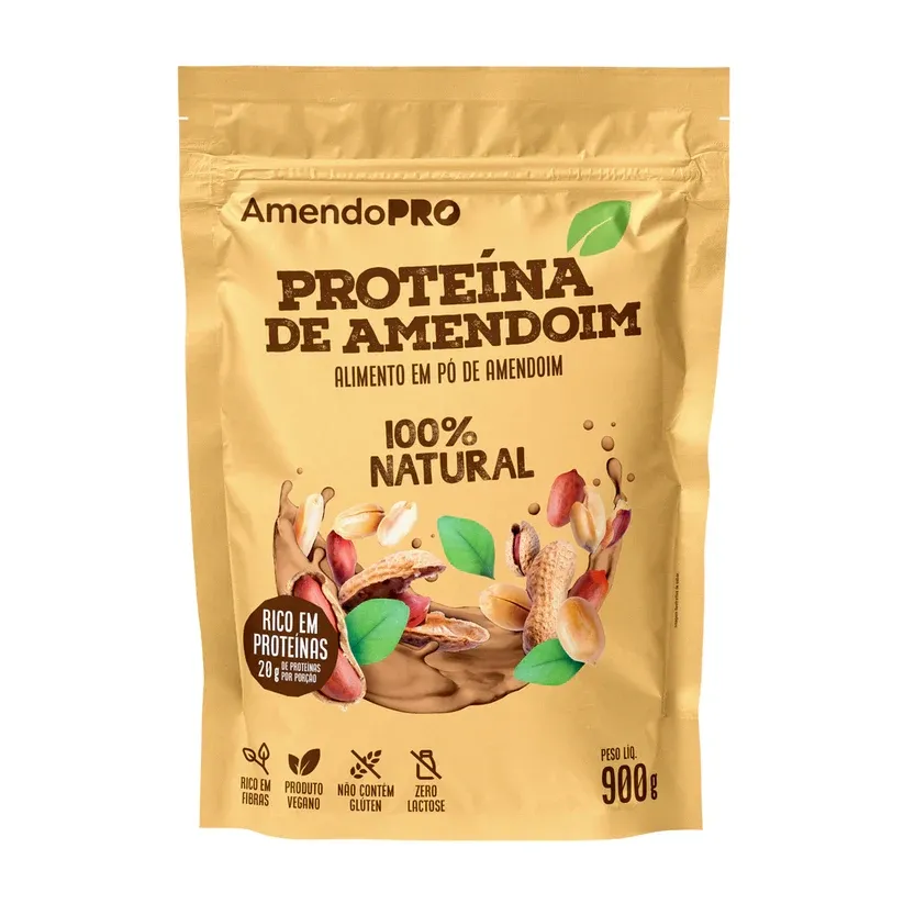 Proteina de Amendoim Sabor Paçoca com Stevia Amendopro 900g