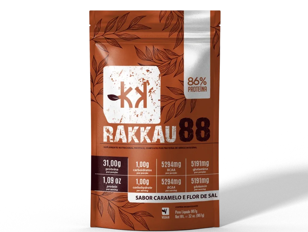 Proteina de Arroz Sabor Caramelo e Flor de Sal Rakkau 88 907g