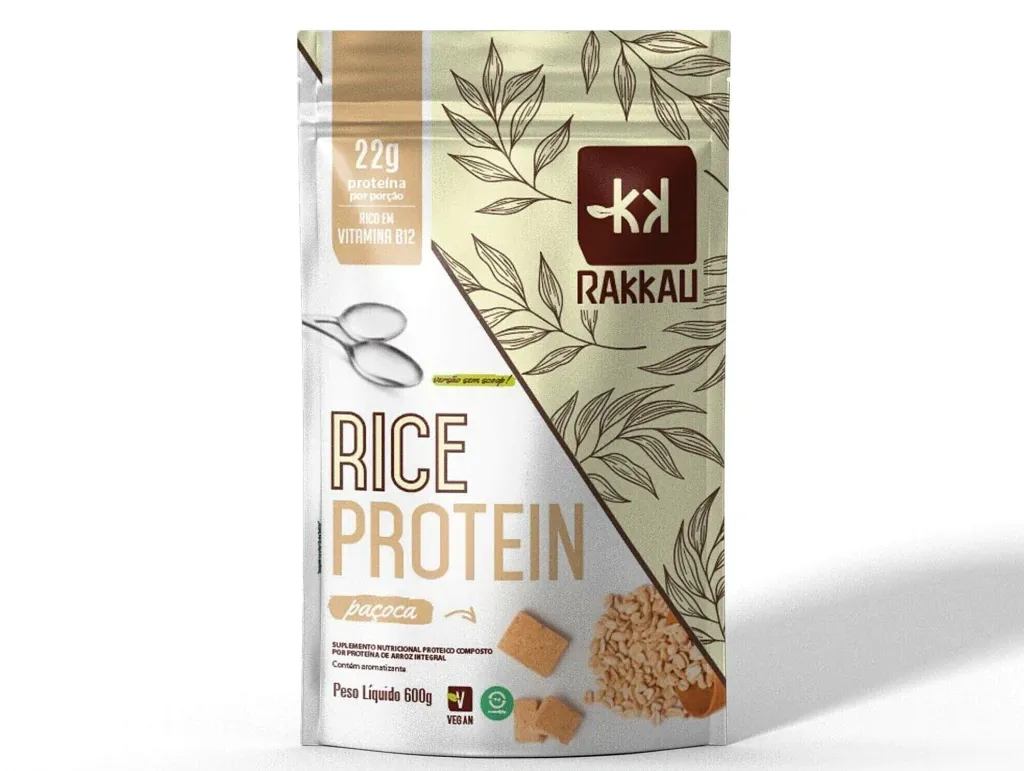 Proteina de Arroz Sabor Paçoca Rakkau Rice 600g