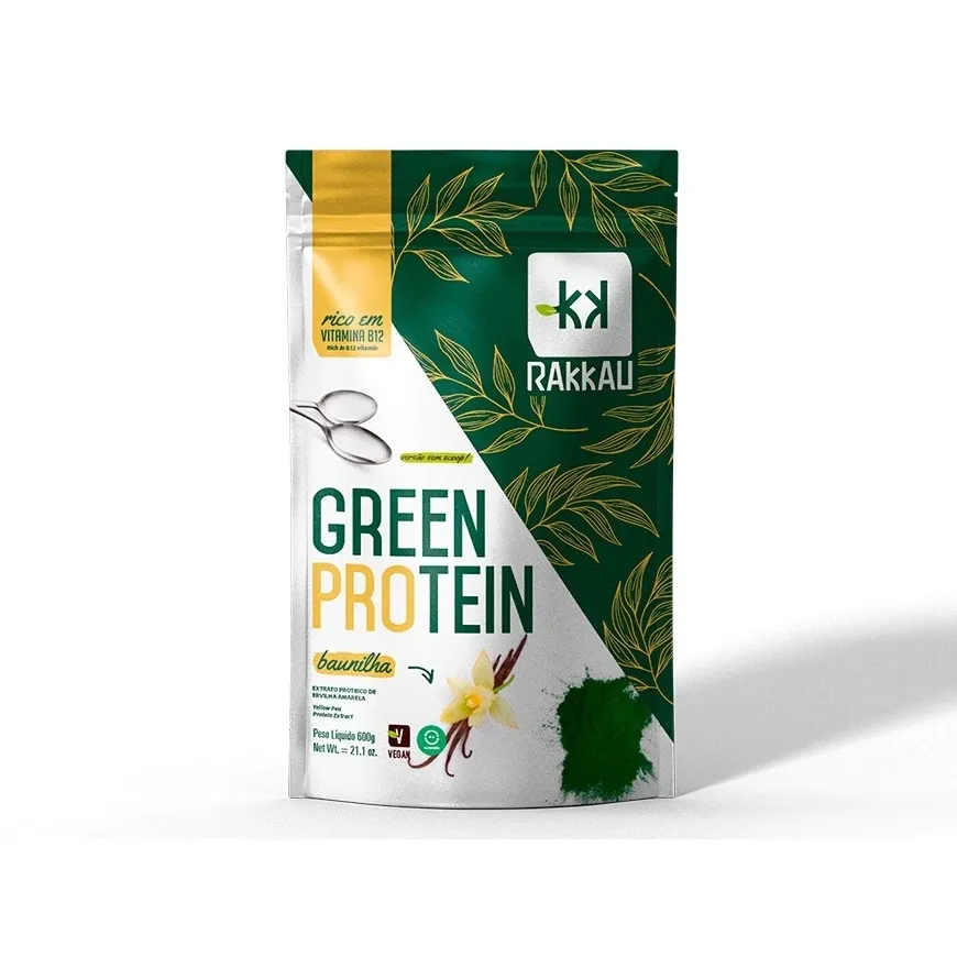 Proteina de Ervilha Amarela Sabor Baunilha Rakkau Green 600g