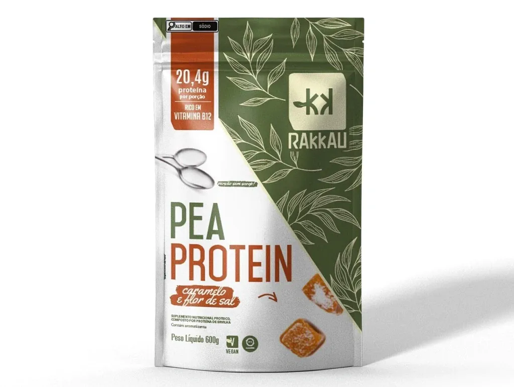 Proteina de Ervilha Sabor caramelo E Flor De Sal Rakkau Pea 600g