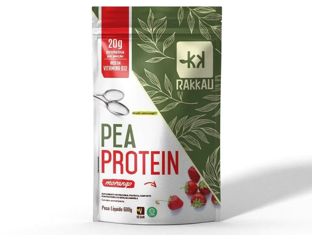 Proteina de Ervilha Sabor Morango Rakkau Pea 600g