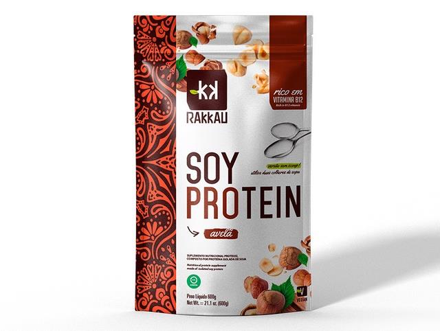 Proteina Isolada de Soja Sabor Avelã Rakkau Soy 600g