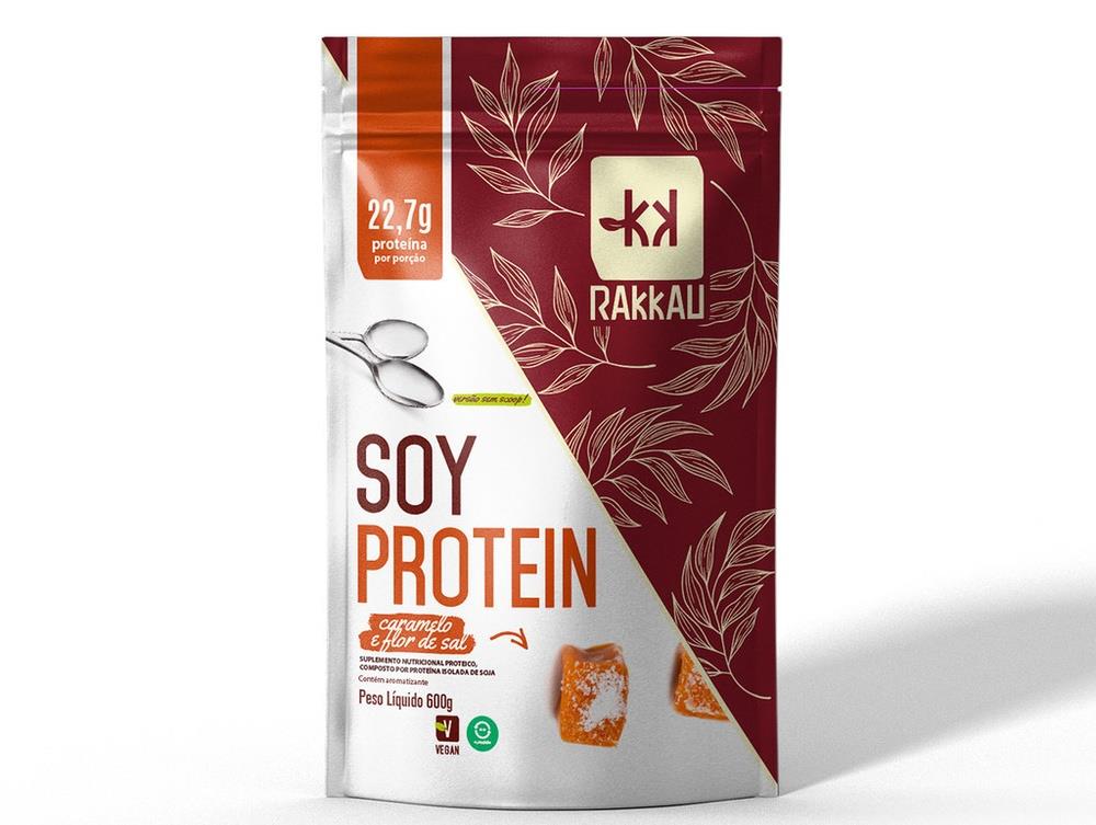 Proteina Isolada de Soja Sabor Caramelo e Flor de Sal Rakkau Soy 600g