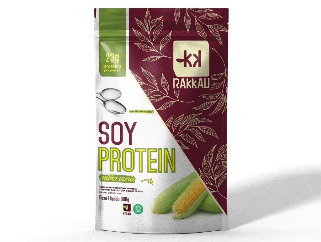 Proteina Isolada de Soja Sabor Milho Verde Rakkau Soy 600g