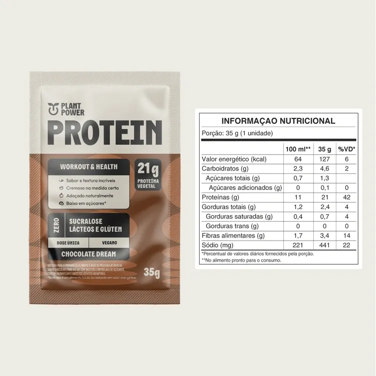 Proteína Vegetal Sabor Chocolate Plant Power Sache 35g