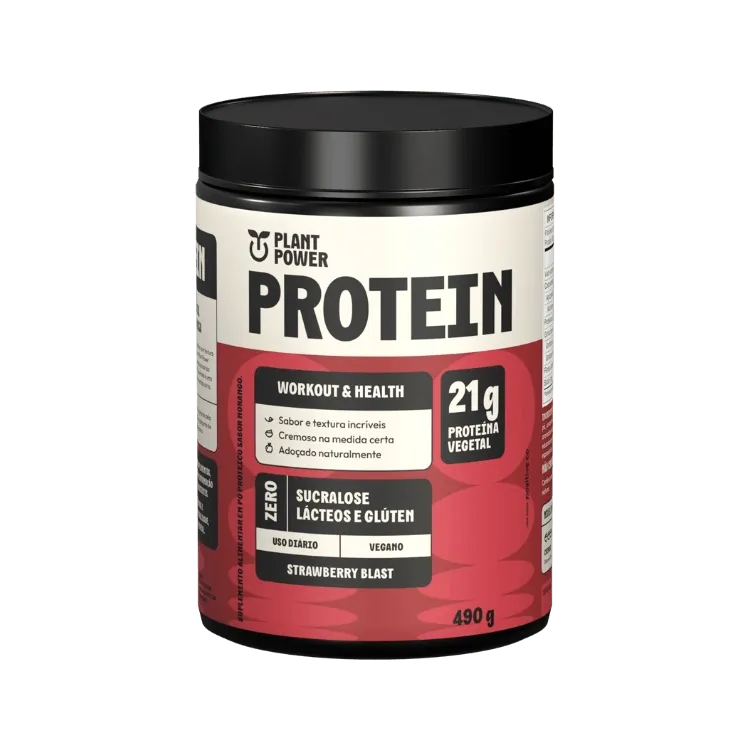 Proteína Vegetal Sabor Morango Plant Power 490g