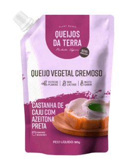 Queijo Cremoso de Castanha de Caju com Azeitona Preta Queijos da Terra 180g refrig.