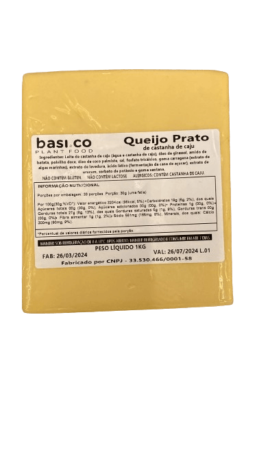 Queijo Prato Vegetal Basico 1 kg refrig.