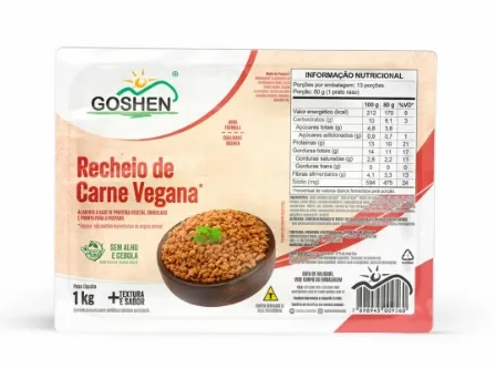 Recheio de Soja Sabor Carne Goshen 1kg refrig.