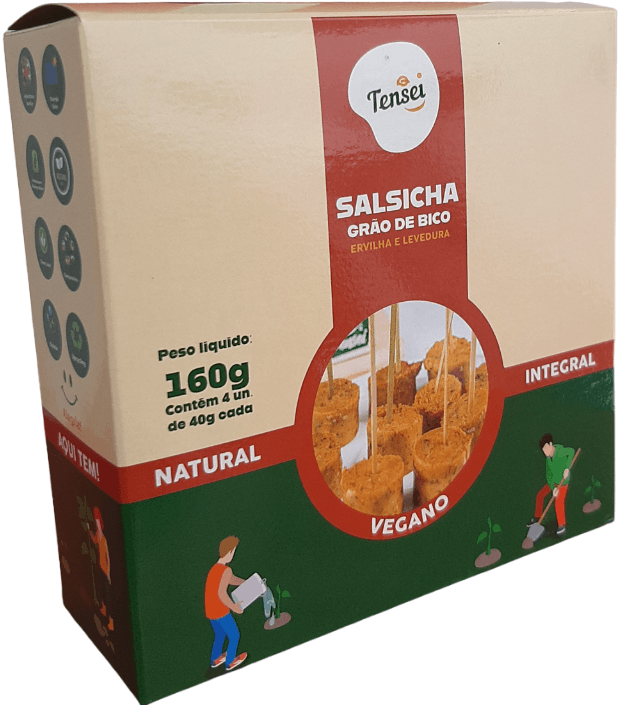 Salsicha de Grao de Bico Sem Gluten e Organica Tensei 160g refrig.