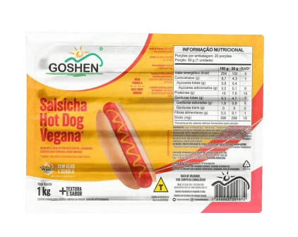 Salsicha Vegana Hot Dog Goshen 1Kg refrig.