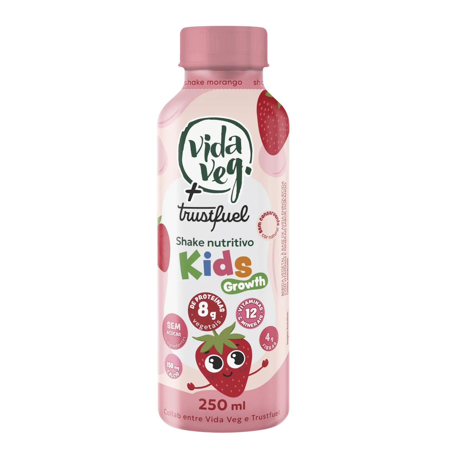 Shake de Aveia Morango Kids Vida Veg 250g refrig.