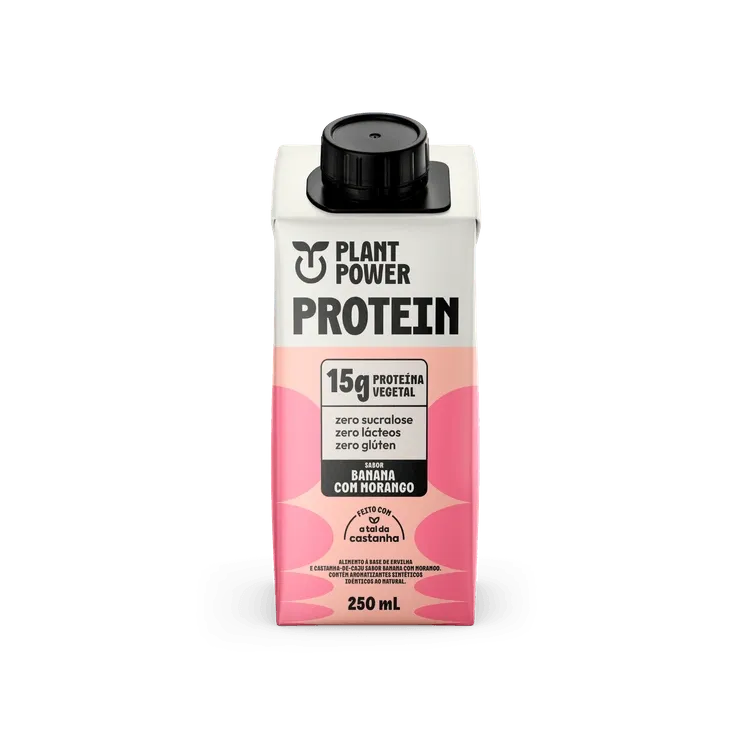 Shake Protein Banana com Morango Plant Power 250ml