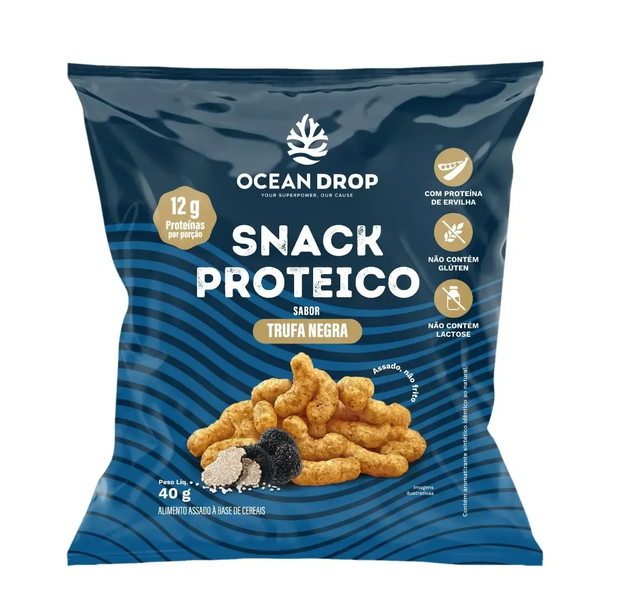 Snack Proteico Sabor Trufa Negra Ocean Drop 40g