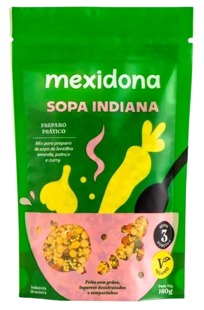 Sopa Indiana Golden Curry Lentilha Amarela E Leite De Coco Mexidona 190g